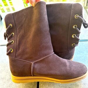 Muk Luks Women's Ziggy Rodeo Leather Chocolate Boots